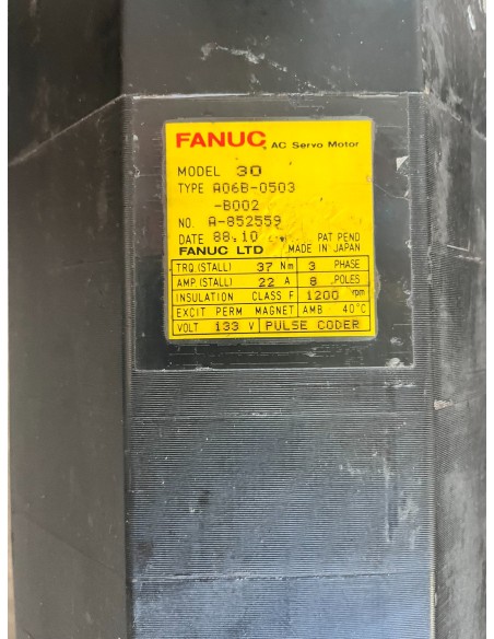 servo motor, FANUC, CNC, motor trifásico, repuesto industrial